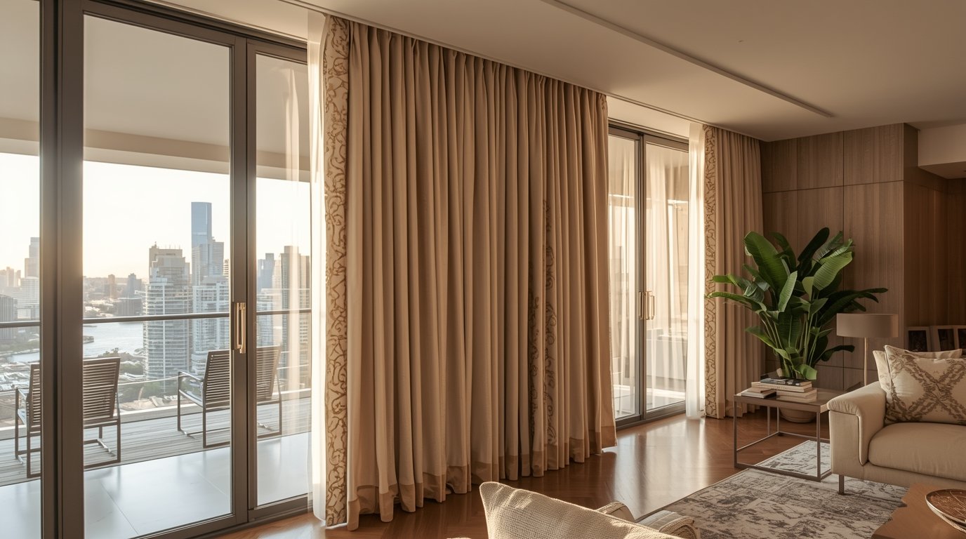 Luxury curtain installation in a US home